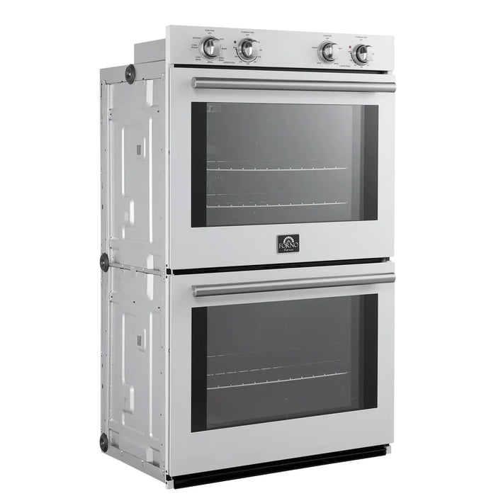 Forno Vomero FBOEL1324-30WHT 30" Built-In Double Electric Wall Oven – 4.5 Cu. Ft., Convection, White, 240V
