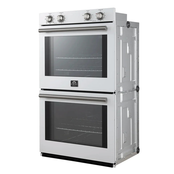 Forno Vomero FBOEL1324-30WHT 30" Built-In Double Electric Wall Oven – 4.5 Cu. Ft., Convection, White, 240V