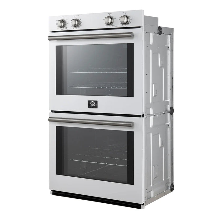 Forno Vomero FBOEL1324-30WHT 30" Built-In Double Electric Wall Oven – 4.5 Cu. Ft., Convection, White, 240V