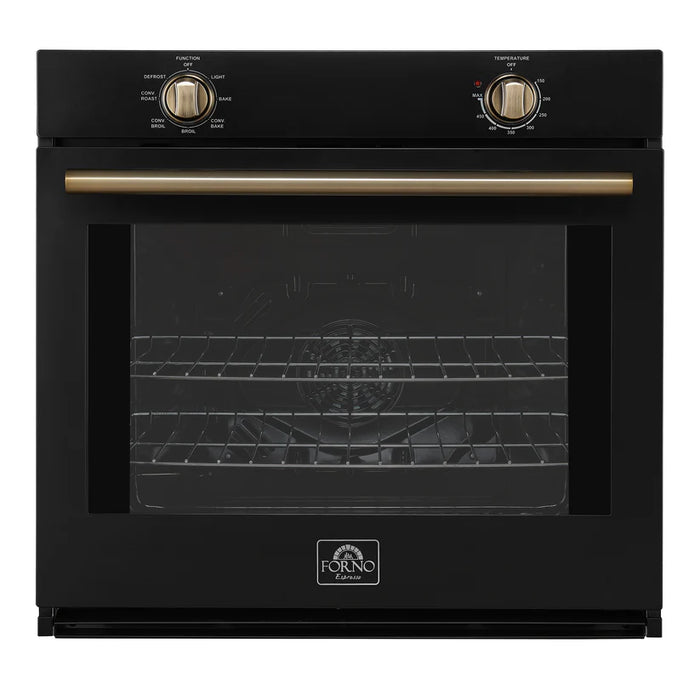Forno Vomero FBOEL1370-30BLK 30" Built-In Single Electric Wall Oven – 5.0 Cu. Ft., Convection, Black, 3550W, 240V