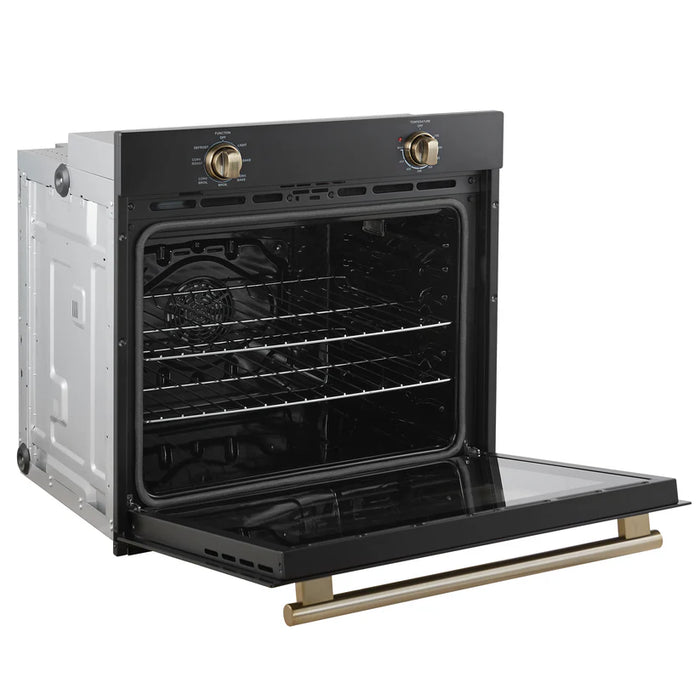 Forno Vomero FBOEL1370-30BLK 30" Built-In Single Electric Wall Oven – 5.0 Cu. Ft., Convection, Black, 3550W, 240V