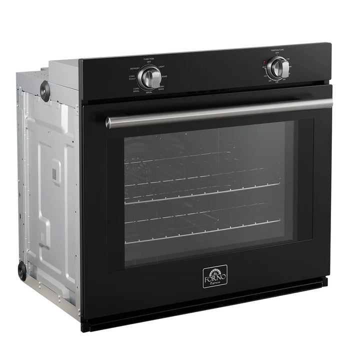 Forno Vomero FBOEL1370-30BLK 30" Built-In Single Electric Wall Oven – 5.0 Cu. Ft., Convection, Black, 3550W, 240V