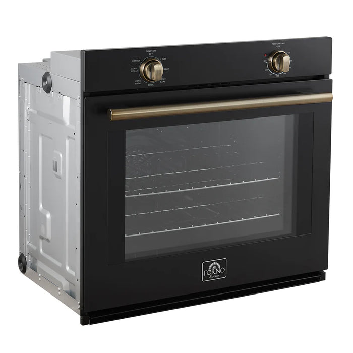 Forno Vomero FBOEL1370-30BLK 30" Built-In Single Electric Wall Oven – 5.0 Cu. Ft., Convection, Black, 3550W, 240V