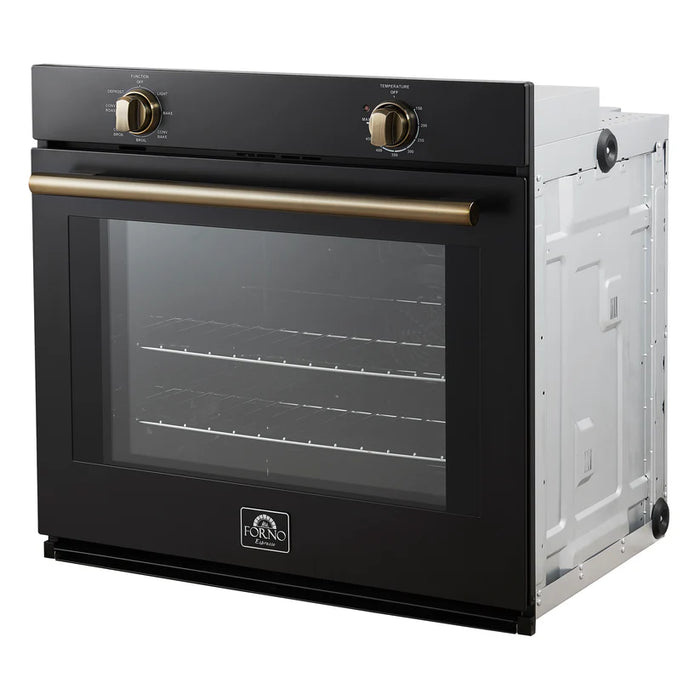 Forno Vomero FBOEL1370-30BLK 30" Built-In Single Electric Wall Oven – 5.0 Cu. Ft., Convection, Black, 3550W, 240V