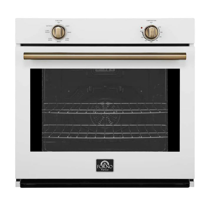 Forno Vomero FBOEL1370-30WHT 30" Built-In Single Electric Wall Oven – 5.0 Cu. Ft., Convection, White, 3550W, 240V