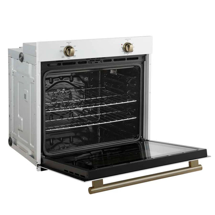 Forno Vomero FBOEL1370-30WHT 30" Built-In Single Electric Wall Oven – 5.0 Cu. Ft., Convection, White, 3550W, 240V