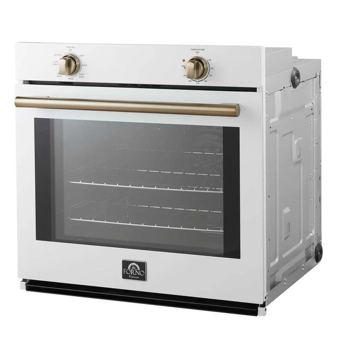 Forno Vomero FBOEL1370-30WHT 30" Built-In Single Electric Wall Oven – 5.0 Cu. Ft., Convection, White, 3550W, 240V