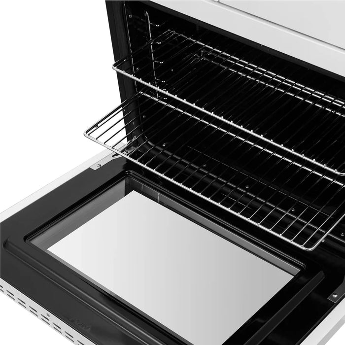 Forno Asti FBOEL1340-30WHT 30" Built-In Double Electric Wall Oven – 7.36 Cu. Ft., Dual True Convection, White with Antique Brass, 240V