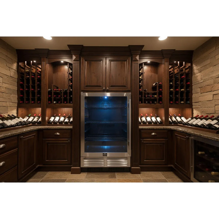 Forno Frescolino FWCDR6665‑24S 24″ Beverage Cooler, Stainless Steel, Triple Glass Door, 188 Can Capacity, Built‑In or Freestanding