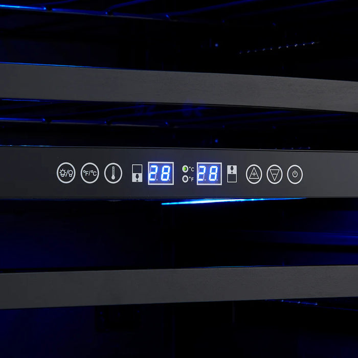 Forno Bacchino FWCDR6634-24BLK 24″ Wine Cooler, Black with Antique Brass Handles, 51 Bottle Capacity, Built-In or Freestanding