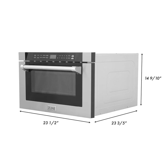 ZLINE MWD-1-H 24 in Built-In Microwave Drawer, 1.2 Cu. Ft., Stainless Steel