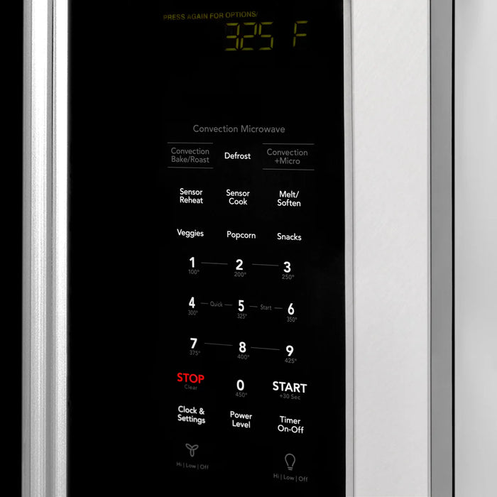 ZLINE MWO-OTR-H-30-SS 30 in Over-the-Range Convection Microwave Oven, 1.5 Cu. Ft., Fingerprint Resistant Stainless Steel