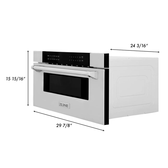 ZLINE MWD-30 30 in Built-In Microwave Drawer, 1.2 Cu. Ft., Stainless Steel