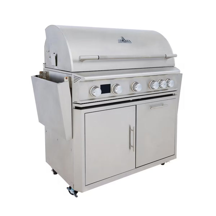 Blaze BLZ-3PRO-CART-LTSC Stainless Steel Professional Cart with Soft-Close Doors for 3-Burner Blaze Grill, Outdoor BBQ Accessory