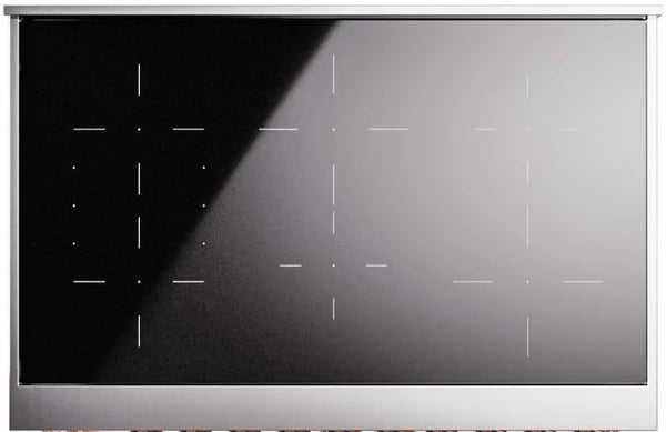 Ilve UPDI406NMPWHC 40 in Nostalgie II Induction Range, 6 Elements, Double Oven, White, Chrome