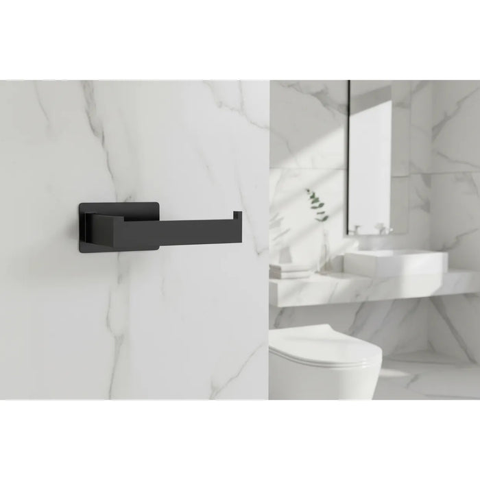 Empava EMPV-BAS06 Self-Adhesive Single Post Toilet Paper Holder – 304 Stainless Steel, Matte Black Bathroom Accessory