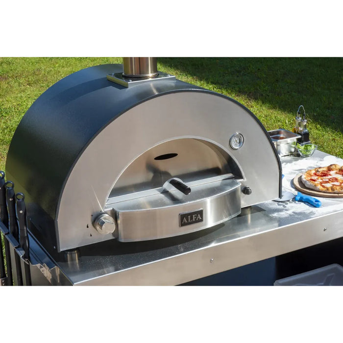 Alfa Classico 2 Pizze Wood‑Fired Outdoor Pizza Oven FXCL‑2P‑LGRA – Ardesia Grey