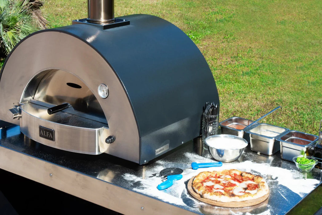 Alfa Classico 2 Pizze Wood‑Fired Outdoor Pizza Oven FXCL‑2P‑LGRA – Ardesia Grey