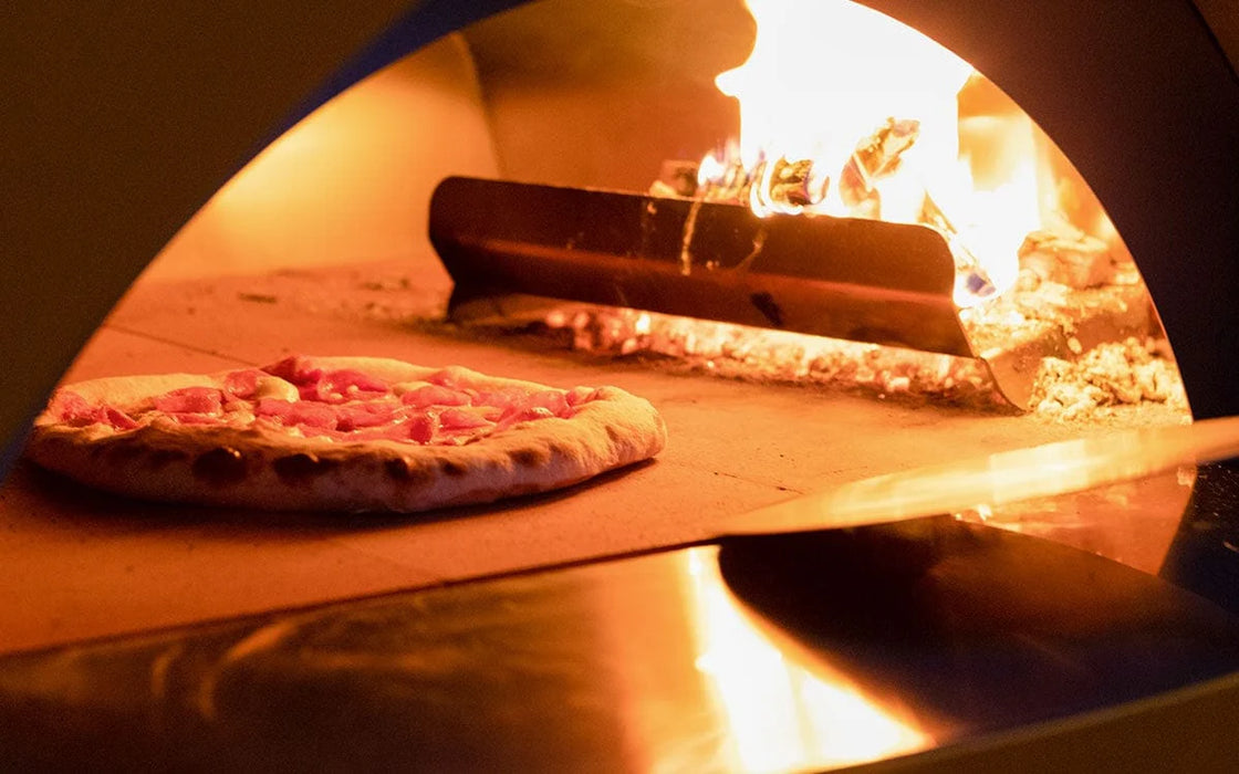 Alfa Allegro 39″ Wood-Fired Outdoor Pizza Oven FXALLE-LROA-T – Antique Red, Forninox, 5-Pizza Capacity, 1,000 °F Max Temp