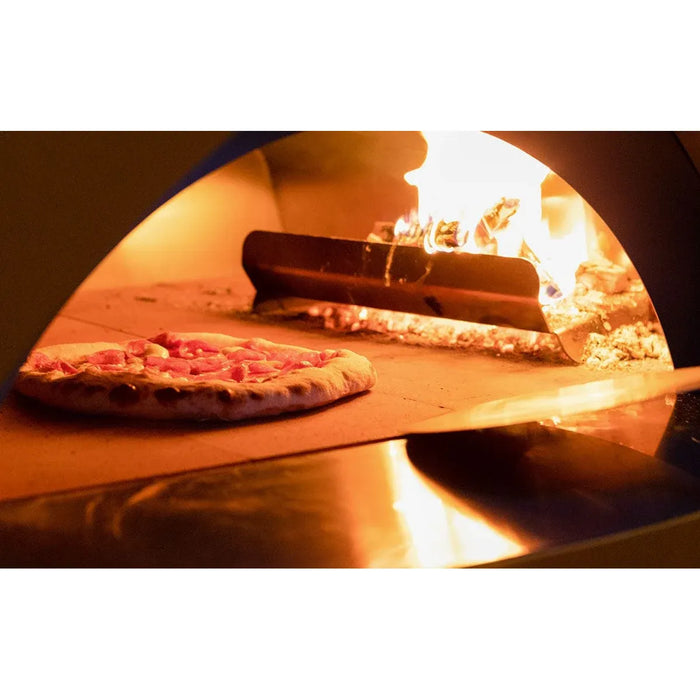 Alfa Allegro 39″ Wood-Fired Outdoor Pizza Oven FXALLE-LROA-T – Antique Red, Forninox, 5-Pizza Capacity, 1,000 °F Max Temp