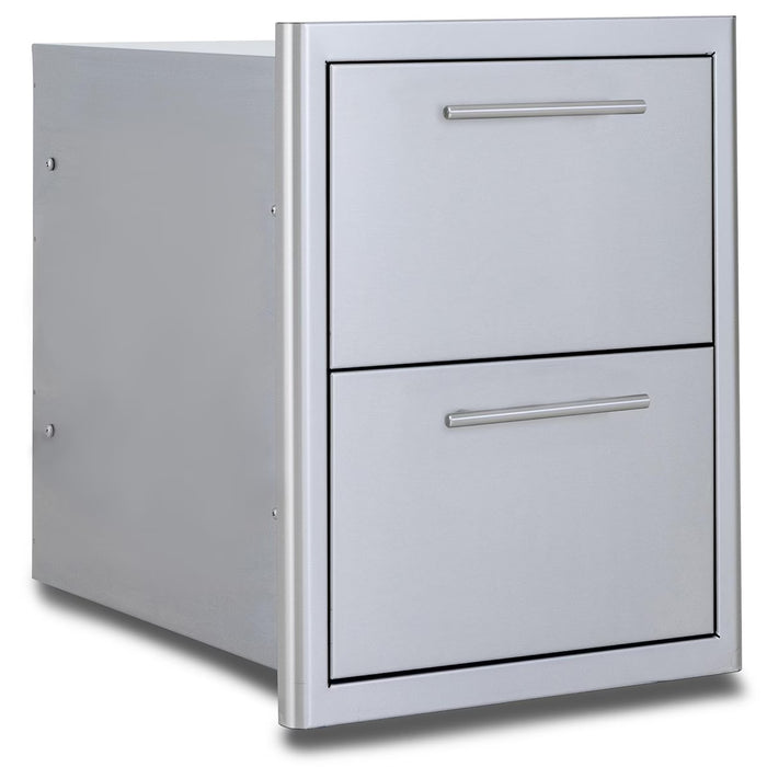 Blaze BLZ‑DRW2‑R‑LT Double Drawer Set with Soft‑Close Drawers, Stainless Steel Outdoor Kitchen Storage