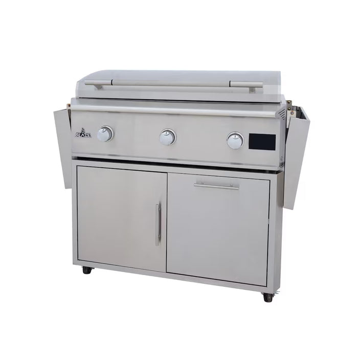 Blaze BLZ‑GRIDDLE40‑CART‑LTSC 40" LTE PRO Gas Griddle Cart with Soft‑Close Doors, Stainless Steel Outdoor Griddle Accessory