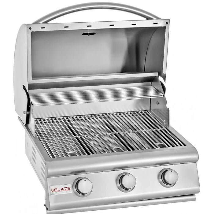 Blaze BLZ-3LBM-LP 25" 3-Burner Built-In Gas Grill, 42,000 BTU, 304 Stainless Steel Outdoor Grill