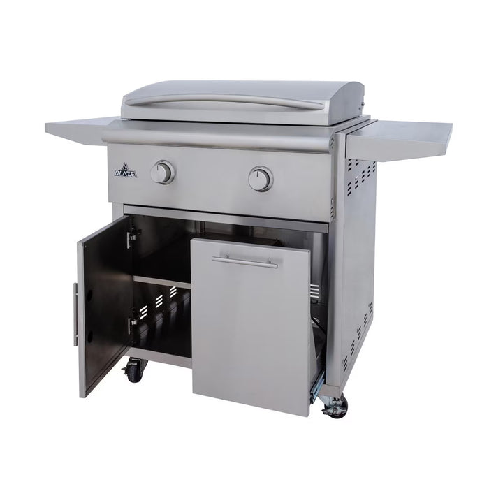 Blaze BLZ‑GRIDDLE‑CART‑SC2 30" LTE+ Gas Griddle Cart with Soft‑Close Doors, Stainless Steel Outdoor Griddle Accessory