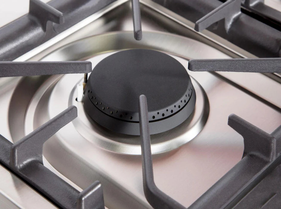 Ilve UM15FDNS3BGG 60 in Majestic II Dual Fuel Range, 9 Burner Griddle, Double Oven, Blue Grey, Brass