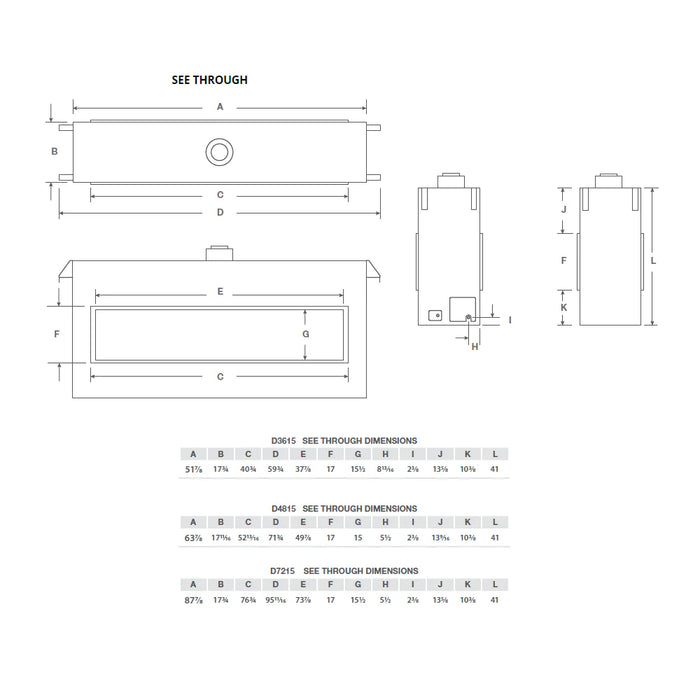 Montigo Distinction 36" See-Through Direct-Vent Linear Gas Fireplace D3615STNI-2 IPI Model