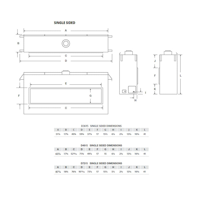 Montigo Distinction 63" Direct-Vent Full Linear Gas Fireplace D6315NI-2 IPI Model