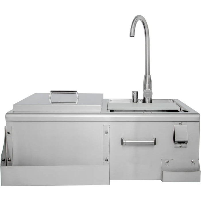Blaze BLZ‑30CKT‑SNK 30" Outdoor Beverage Center with Sink & Ice Bin Cooler, Stainless Steel Outdoor Kitchen Accessory