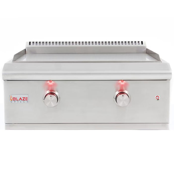 Blaze BLZ‑GRIDDLE‑LTE‑NG 30" Built‑In Natural Gas Griddle with Lights, 36,000 BTU, 304 Stainless Steel Outdoor Griddle
