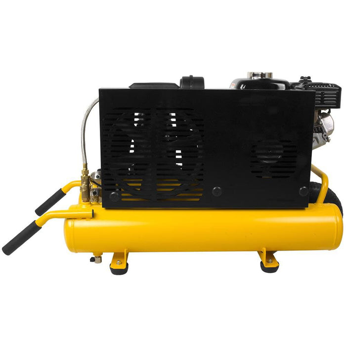 DeWalt 8-Gallon Wheelbarrow Style Air Compressor | 9.9 CFM @ 90 PSI | Honda GX160 Engine | Model DXCMTB5590856.SAN | Portable Gas-Powered Contractor-Grade Air Compressor