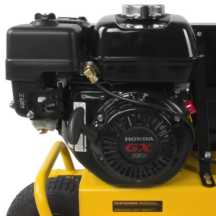 DeWalt 8-Gallon Wheelbarrow Style Air Compressor | 9.9 CFM @ 90 PSI | Honda GX160 Engine | Model DXCMTB5590856.SAN | Portable Gas-Powered Contractor-Grade Air Compressor