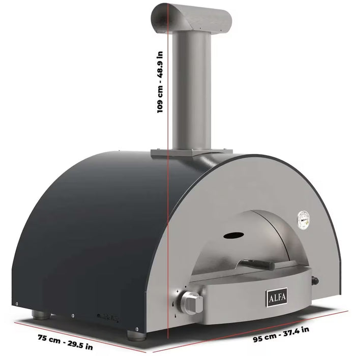 Alfa Classico 2 Pizze Wood-Fired Outdoor Pizza Oven FXCL-2P-MGRA-U – Magma Grey