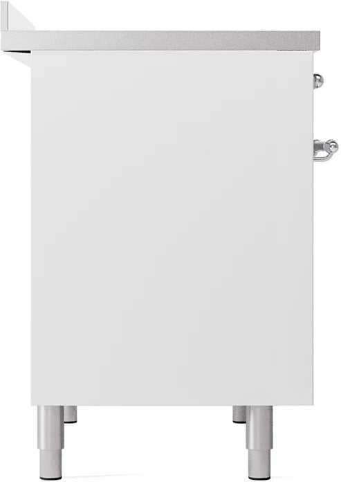 Ilve UPDI406NMPWHC 40 in Nostalgie II Induction Range, 6 Elements, Double Oven, White, Chrome