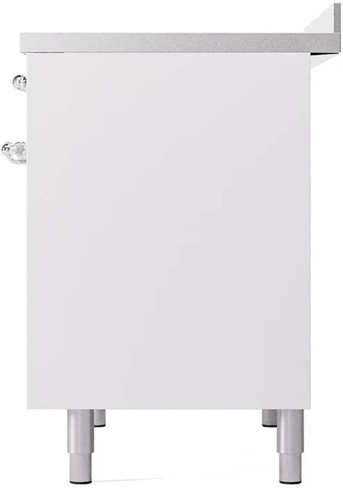 Ilve UPDI406NMPWHC 40 in Nostalgie II Induction Range, 6 Elements, Double Oven, White, Chrome