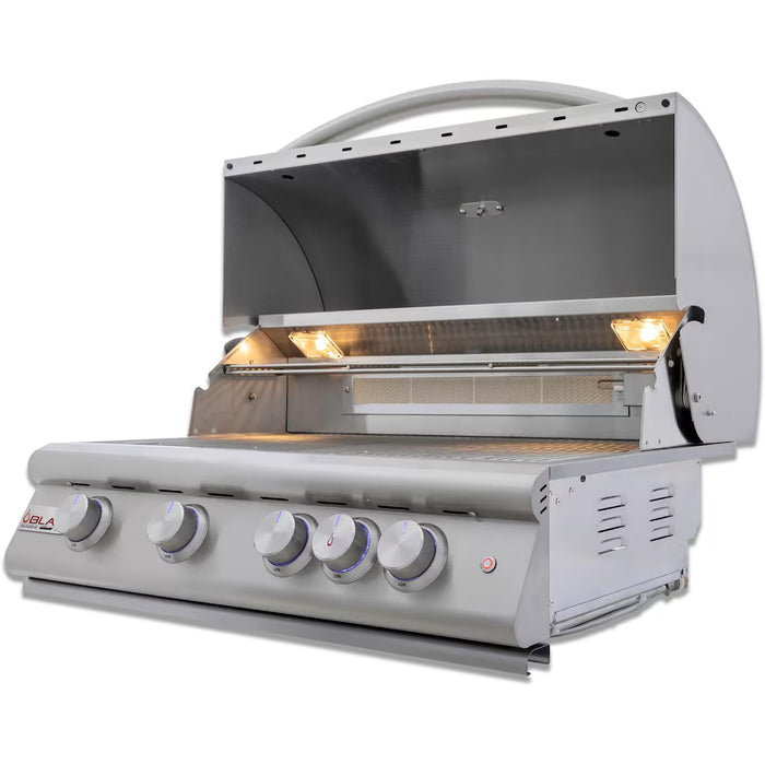 Blaze BLZ-4LTE3MG-LP 32" 4-Burner Built-In Marine Grade LTE Plus Liquid Propane Grill, 56,000 BTU, 316L Stainless Steel with Lights & Infrared Burner