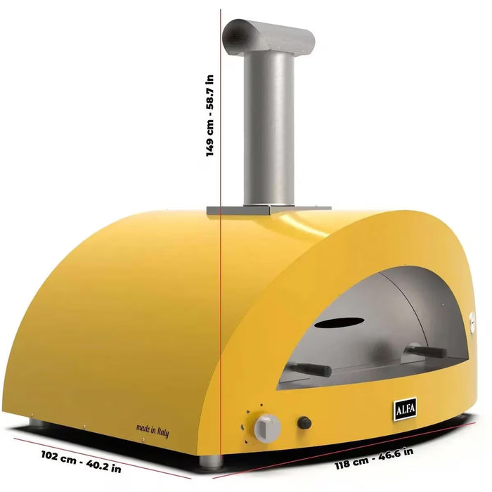 Alfa Moderno 5 Pizze Natural Gas Outdoor Pizza Oven FXMD-5P-MGIA-U – Fire Yellow, 5-Pizza Capacity, Countertop, 1,000 °F Max Temp