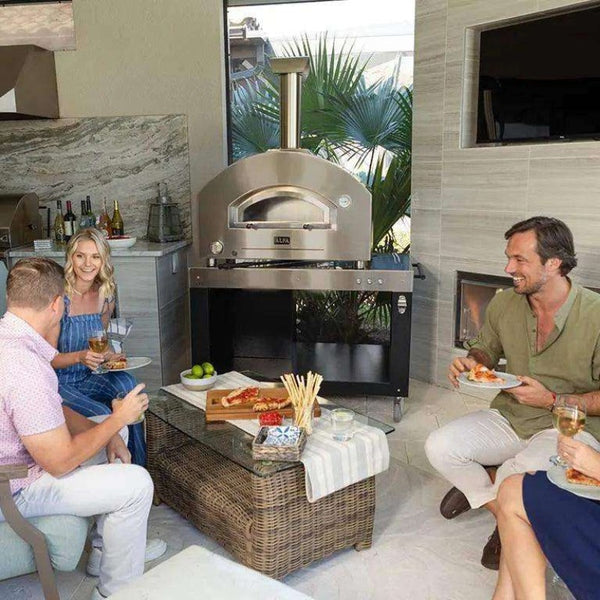 Alfa Futuro 4 Pizze Gas Outdoor Pizza Oven FXFT-4P-MNEGO-U – Wrinkle Black, 4-Pizza Capacity, Countertop, 1,000 °F Max Temp