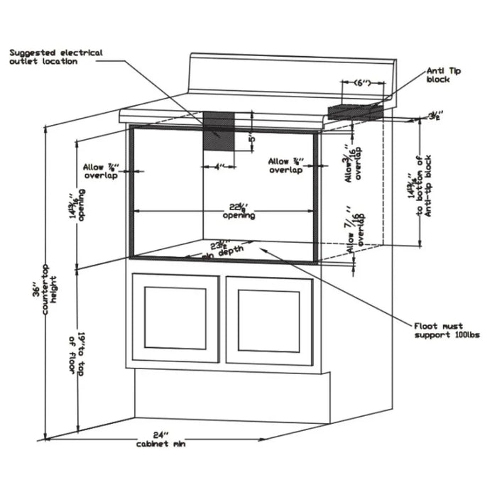 Forno Capoliveri FMWDR3000‑24 24″ Built‑In Microwave Drawer – Stainless Steel with Stainless Steel Handles, 1.2 cu ft, 1000 W, Touch Controls