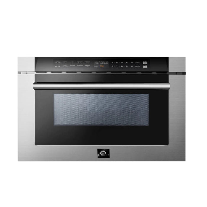Forno Capoliveri FMWDR3000‑24 24″ Built‑In Microwave Drawer – Stainless Steel with Stainless Steel Handles, 1.2 cu ft, 1000 W, Touch Controls