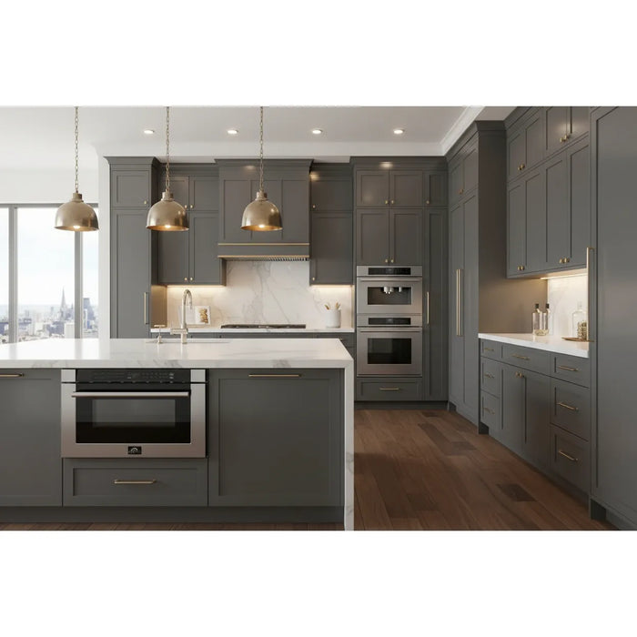 Forno Capoliveri FMWDR3000‑24 24″ Built‑In Microwave Drawer – Stainless Steel with Stainless Steel Handles, 1.2 cu ft, 1000 W, Touch Controls