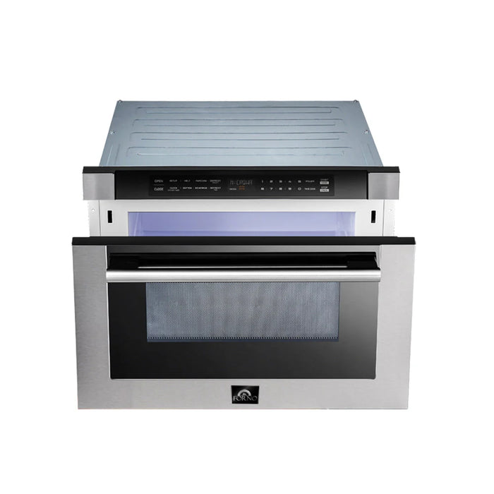 Forno Capoliveri FMWDR3000‑24 24″ Built‑In Microwave Drawer – Stainless Steel with Stainless Steel Handles, 1.2 cu ft, 1000 W, Touch Controls