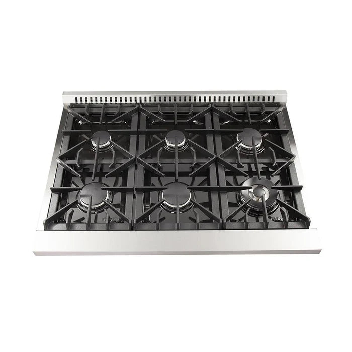 Forno 3-Piece Professional Kitchen Appliance Package – 36-Inch Gas Range, 36-Inch Built-In Refrigerator & 24-Inch Built-In Dishwasher – FBDL-004-02CAUS