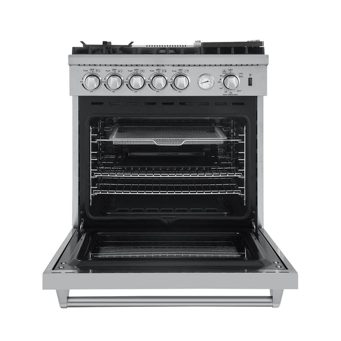 Forno Lazio FFSGS6276‑30 30" Freestanding Gas Range – 4 Burners, 48,000 BTU Cooktop, 4.0 cu ft Convection Oven, Stainless Steel