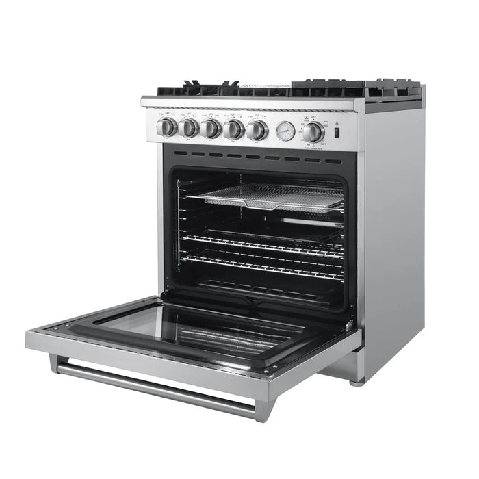 Forno Lazio FFSGS6276‑30 30" Freestanding Gas Range – 4 Burners, 48,000 BTU Cooktop, 4.0 cu ft Convection Oven, Stainless Steel
