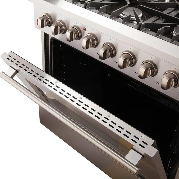 Forno Premium Kitchen Appliance Package – 36″ Freestanding Dual Fuel Range + 36″ French Door Refrigerator + 24″ Built-In Dishwasher
