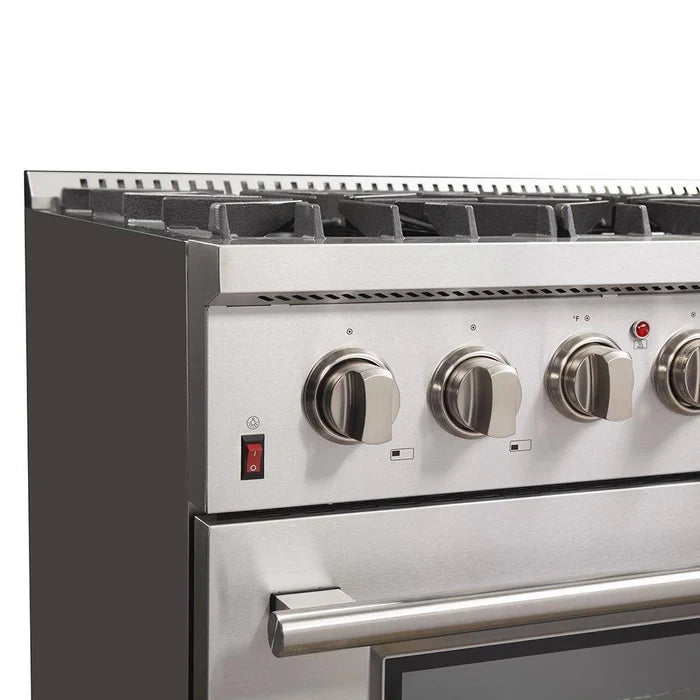 Forno Premium Kitchen Appliance Package – 36″ Freestanding Dual Fuel Range + 36″ French Door Refrigerator + 24″ Built-In Dishwasher